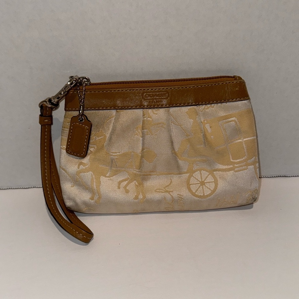 COACH Horse & Carriage Wristlet Wallet Pouch Stagecoach Leather‎